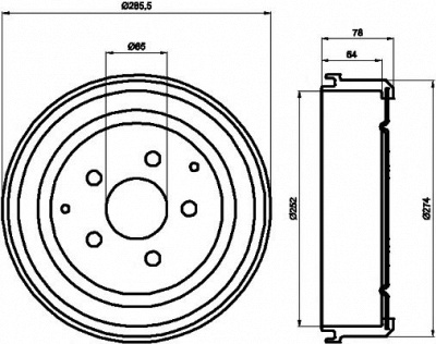 HELLA PAGID 8dt355301641 -  Тормозной барабан
